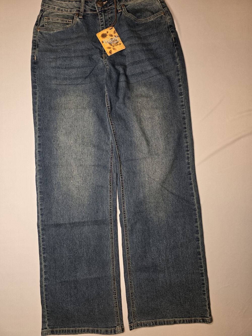Hybrid & Company Jeans Womens Size 7 Wide Leg Blue Stretch Denim NWT